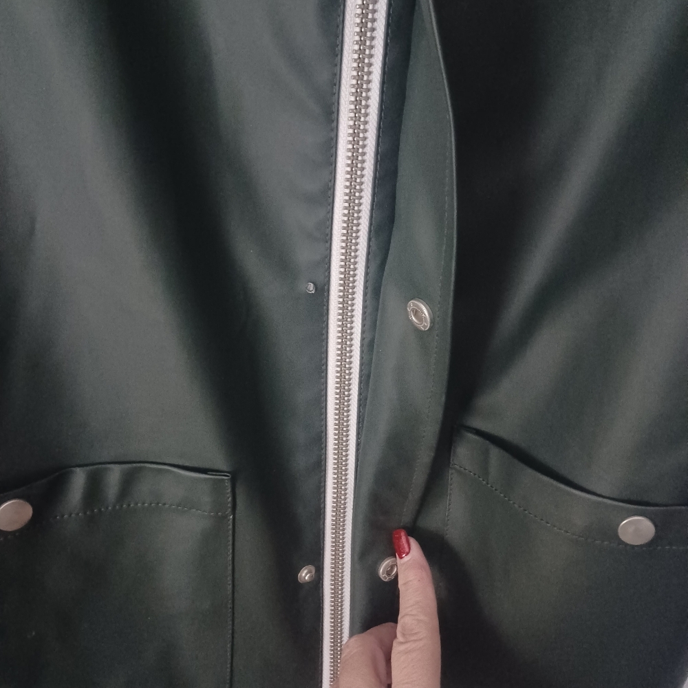 BDG Hunter Green Fisherman Rain Jacket Sz S - Picture 4 of 7